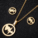 Conjunto de joyería de acero inoxidable con electrocardiograma de moda, 2 piezas