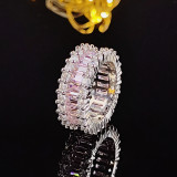 Anillos de circón con incrustaciones de cobre geométrico dulce de 1 pieza