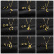 Pendientes De Collar De 26 Letras De Acero Inoxidable De Moda Simple De Dos Piezas