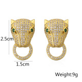 Pendientes De Cobre De Leopardo De Moda Pendientes De Cobre De Circón Chapados En Oro