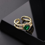 Anillo de apertura con estilo japonés y coreano Estilo Ins personalizado Diamante Anillo simple y ajustable Anillo vintage Anillo de dedo meñique de nicho