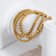 Pulseras redondas chapadas en oro de acero inoxidable de estilo clásico