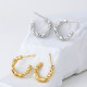 Pendientes retro chapados en cobre en forma de U, 1 par