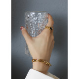 Anillo de acero titanio con diamantes cuadrados negros