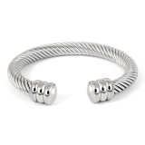 Brazalete De Acero Inoxidable De Color Sólido De Moda 1 Pieza