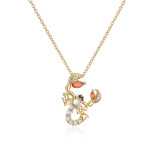 Collar con colgante de circonita con incrustaciones de cobre de abeja retro de 1 pieza