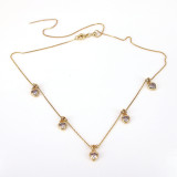 Collar De Cobre Con Colgante En Forma De Corazón De Circonio De Color De Moda
