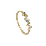 Anillos de circón con incrustaciones de cobre con nudo de lazo de estilo simple