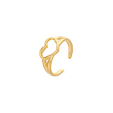 Anillo Abierto Geométrico De Moda Chapado En Acero Inoxidable