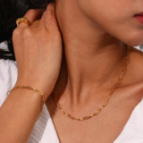 Collar plateado oro elegante de las pulseras del chapado en oro 18K del acero inoxidable del color sólido retro