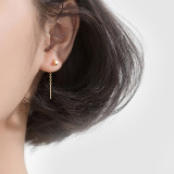 Estilo Simple Geométrico Chapado en Cobre Circón Línea de Oreja 1 Par