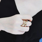 Anillo de bobinado Simple brillante, anillo de cobre exquisito de estilo personalizado
