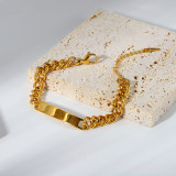 Brazalete chapado en oro de 18 quilates con revestimiento de acero inoxidable de color sólido de estilo moderno