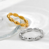 Anillos chapados en oro de titanio con revestimiento de acero de color sólido de estilo simple