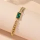 Elegantes pulseras de cristal con incrustaciones de acero de titanio geométrico retro