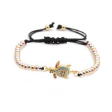 Modelos de moda joyería Micro-set tortuga de circonio pulsera ajustable para mujer joyería al por mayor