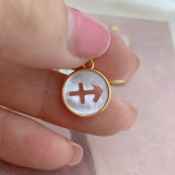 Encantos chapados en oro de 18K de Shell con incrustaciones de cobre de constelación de estilo simple