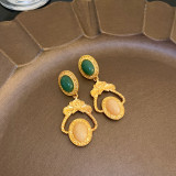 1 par de pendientes elegantes de cobre chapados en Flor Retro