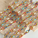 Collar de pulseras chapadas en oro de 18 quilates con revestimiento de acero de titanio colorido estilo clásico bohemio de estilo barroco