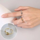 Anillos abiertos con revestimiento de cobre geométrico de estilo simple