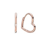 1 par de pendientes de aro de cobre con forma de corazón de estilo simple