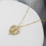 Nuevo collar de Virgen de diamantes europeo y americano para mujer, suministro directo de punto de AliExpress, colgante de fe de la Virgen del amor en oro Chapado en cobre