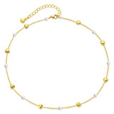 Collar de perlas de moda Collar de cobre dorado minimalista ajustable para mujer