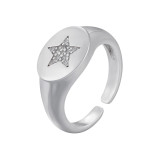 1 pieza Anillo abierto chapado en cobre en forma de U de moda