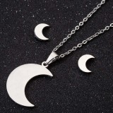 Conjunto de joyería de acero inoxidable Fashion Moon 2 piezas