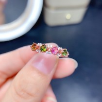 Anillos de cobre redondos de moda chapados en incrustaciones de piedras preciosas artificiales anillos de cobre