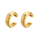 1 par de clips de oreja chapados en cobre en forma de C de estilo simple