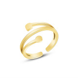 La apertura irregular vendedora caliente transfronteriza no puede ser un anillo ajustable Pulsera de anillo de dedo de acero de titanio chapado en oro de 18 quilates de estilo coreano A267