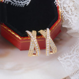 Pendientes chapados en oro de 14K con incrustaciones de cobre, perlas artificiales, estilo francés, estilo Simple, viaje en forma de C, 1 par