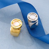 Anillos de acero de titanio geométricos de moda que platean los anillos de acero inoxidable de los diamantes de imitación