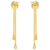 1 par de pendientes colgantes chapados en oro de 18K con incrustaciones de borlas y estrellas de estilo Simple y elegante estilo IG