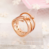 Anillo hueco de junta de acero inoxidable de nuevo estilo, anillo Simple coreano de dedo índice Simple a la moda