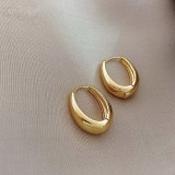 Pendientes chapados en oro de 18K con incrustaciones de perlas artificiales, redondos, de acero inoxidable, estilo INS, 1 par