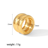 El acero inoxidable pulido del círculo elegante platea los anillos plateados oro 18K