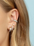 Pendientes superventas con clip de oreja de circonio con diamantes de imitación completos INS