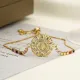 Pulseras chapadas en oro de 18 quilates con incrustaciones de cobre de la Virgen María de viaje de estilo clásico