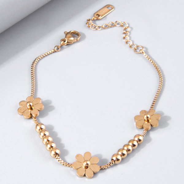 Pulseras de acero de titanio con flores dulces de vacaciones