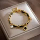 Pulseras plateadas oro Titanium del revestimiento de acero 18K del bloque retro al por mayor del color