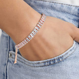 Estilo simple Geométrico Incrustación de cobre Pulseras de circón 1 pieza