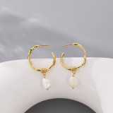 1 par de pendientes colgantes chapados en oro y cobre redondos de estilo vintage