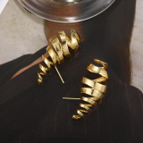 1 par de pendientes chapados en oro de aleación con gotas de agua de estilo Simple