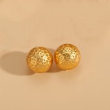 1 par de aretes chapados en oro de 14 quilates con revestimiento geométrico de estilo clásico