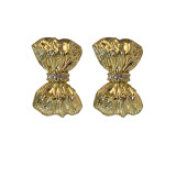 Pendientes chapados en oro con incrustaciones de cobre y circonita, 1 par, Retro, para mujer