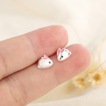 Pendientes lindos del esmalte del cobre del conejo 1 par