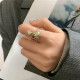 Anillo abierto de diamantes de metal punk Saturno