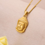 Collar con colgante de cobre de Buda de estilo clásico